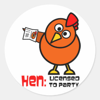 Party Hen Runt Klistermärke
