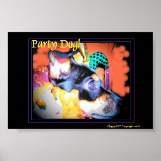 Party Hund Louisiana Mardi Gras Poster