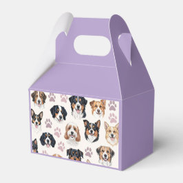 party hundar och tass avtryck lavender pawty time presentaskar