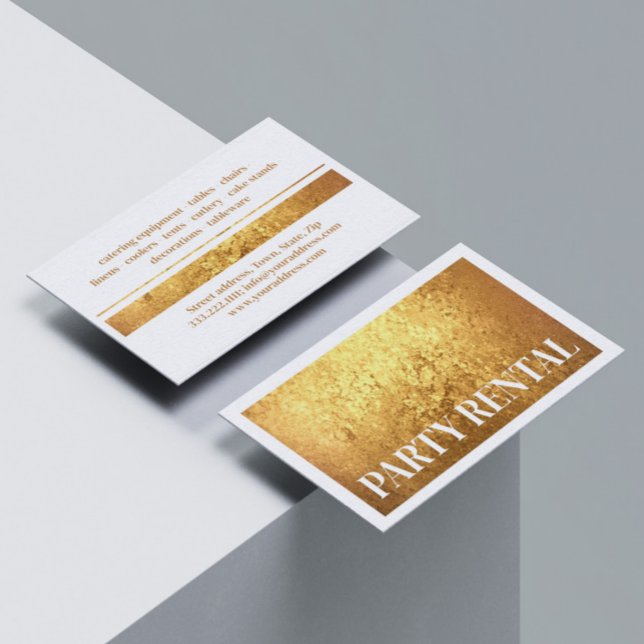 Party hyresevenemangsplanerare Golden Vass Stone Visitkort (Perfect for business)