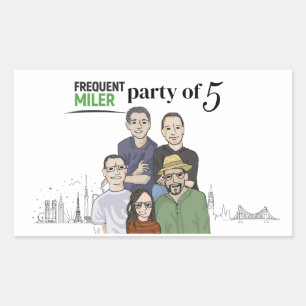 Party i 5-rektangel rektangulärt klistermärke