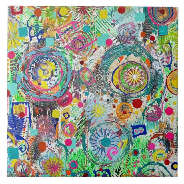 Party i en ruta 6 x 6 keramiskt plattor kakelplatta (Framsidan)