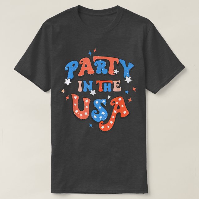 Party i Förenta staterna, 4 juli, den amerikanska  T Shirt (Design framsida)