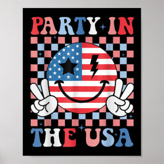 Party i Förenta staternas Retro Smile Ansikte Amer Poster