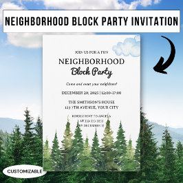 Party i grannskapsblocket Gräs i Träd Inbjudningar