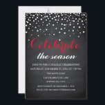 Party i Helgdag Black Chalkboard Inbjudningar<br><div class="desc">Det här är ett vackert julkort för Glitter Familjeparti,  Black Chalkboard Helgdag.</div>
