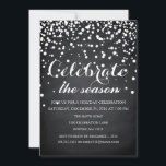 Party i Helgdag Black Chalkboard Inbjudningar<br><div class="desc">Det här är ett vackert julkort för Glitter Familjeparti,  Black Chalkboard Helgdag.</div>