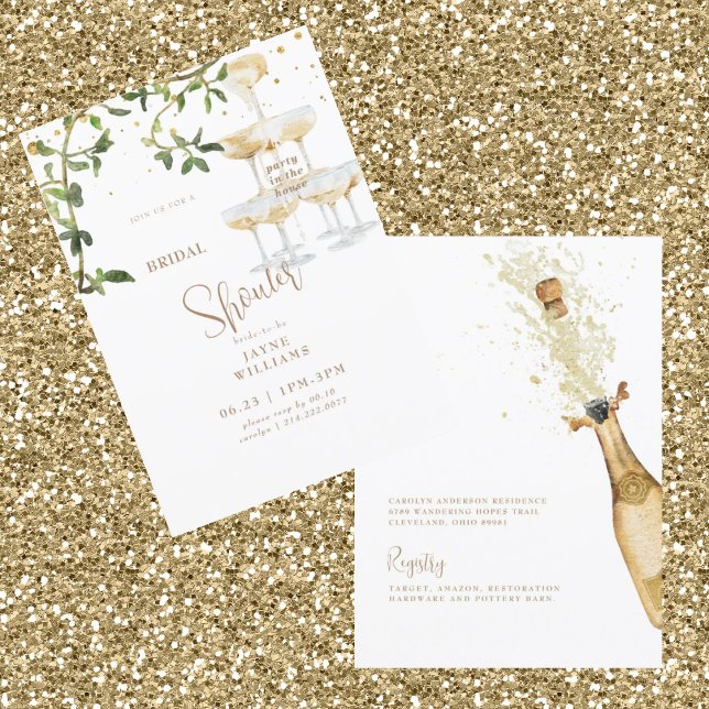 Party i House Champagne Torn 3-Möhippan Inbjudningar (Skapare uppladdad)