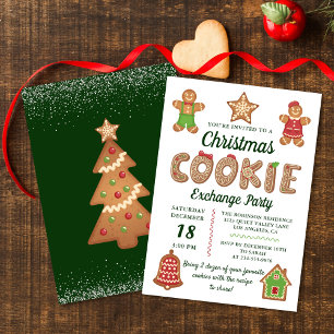 Party i i Cookie Exchange för julgingerbröd Inbjudningar
