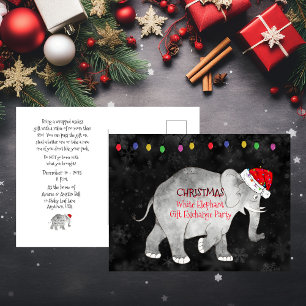 Party i i samband med jultomten Elephant Gift Exch Vykort