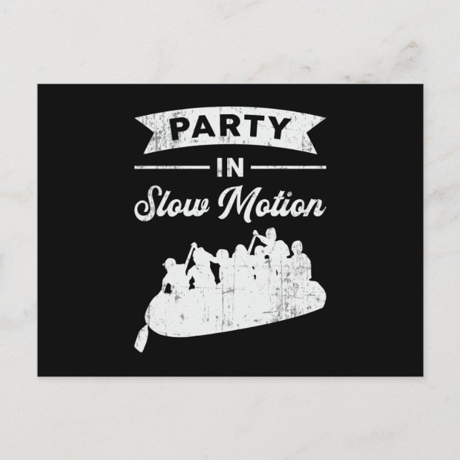 Party i långsamt Rörelse Canoe Boat Funy Vykort (Framsida)