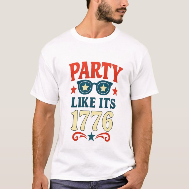 Party i likhet med Superskojet USA Independence da T Shirt (Framsida)