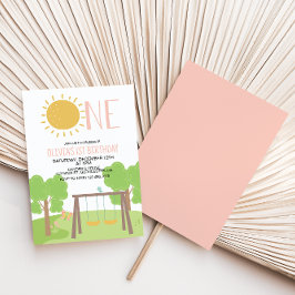 Party i Park Playground 1st Birthday Inbjudningar