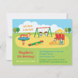 Party i Park Playground Barns födelsedag Inbjudningar