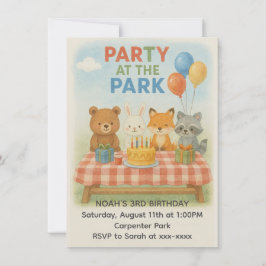 Party i parkens födelsedagsinbjudan inbjudningar