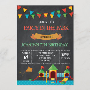 Party i parkerainbjudan inbjudningar