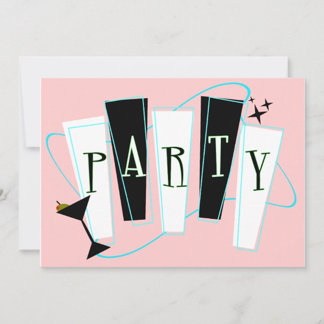 Party i Rosa Inbjudningar (Framsida)