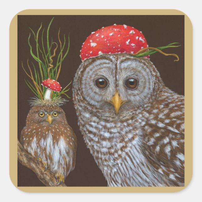 Party i Skogen-klistermärken Fyrkantigt Klistermärke (Framsida)