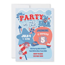 Party i USA 4:e juli-dagen-inbjudan
