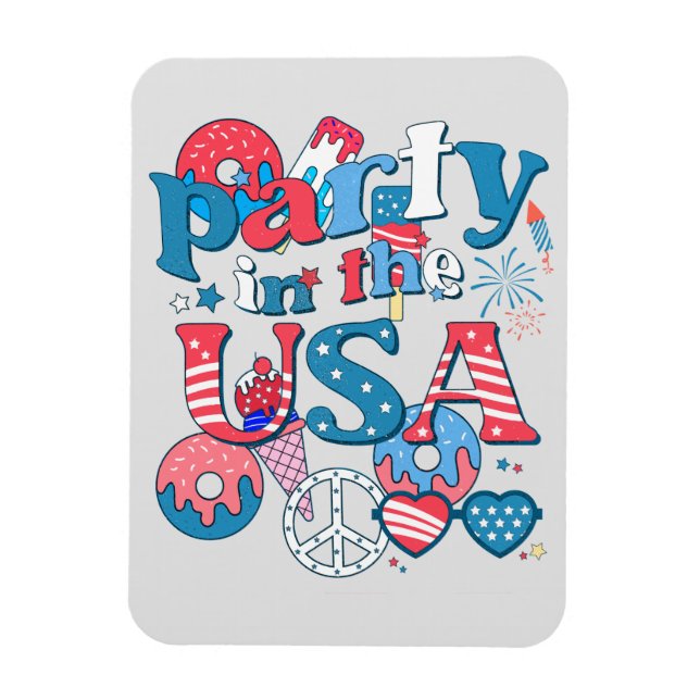 Party i USA - amerikansk sommar den 4 juli Magnet (Vertikal)