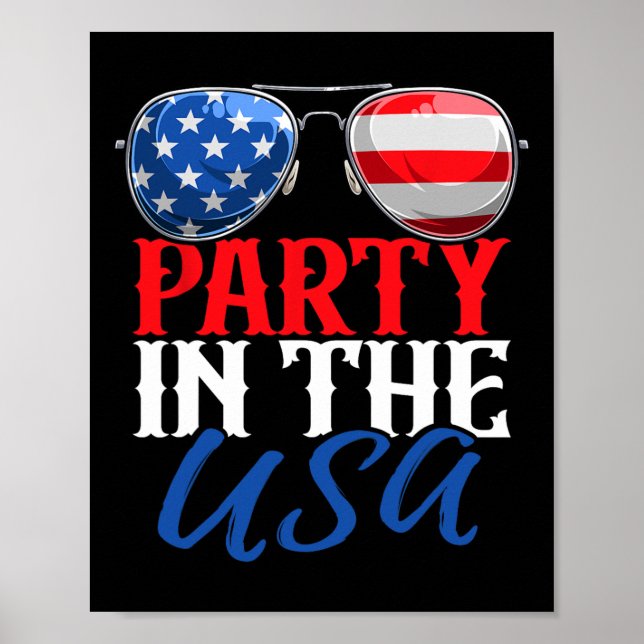 Party i USA, den 4 juli amerikanska Flagga S Poster (Framsidan)