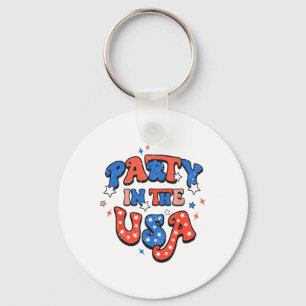 Party i USA den 4 juli Independence day USA Nyckelring