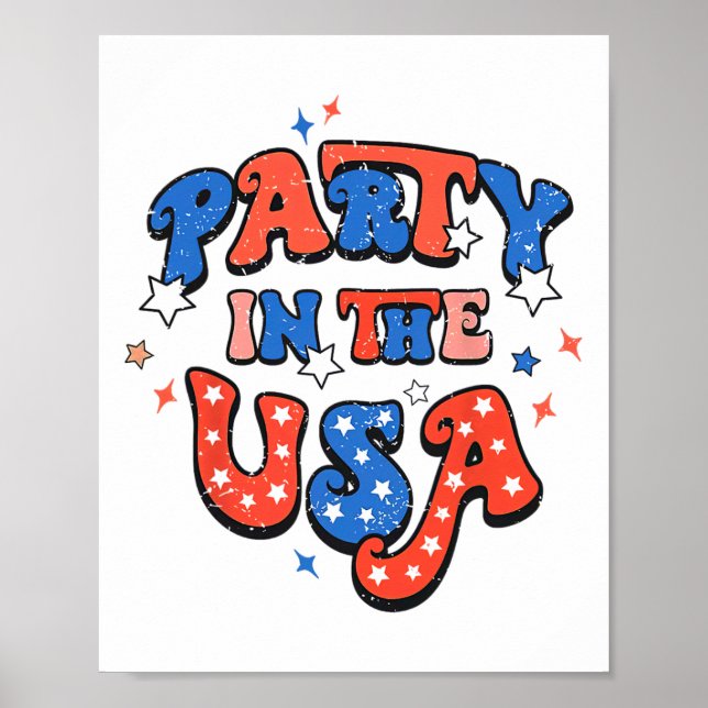 Party i USA den 4 juli Independence day USA Poster (Framsidan)
