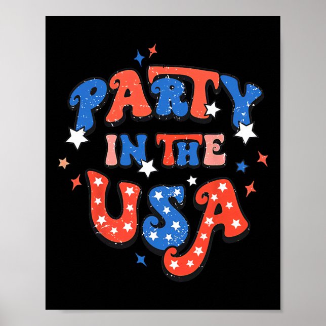 Party i USA den 4 juli Independence day USA Poster (Framsidan)