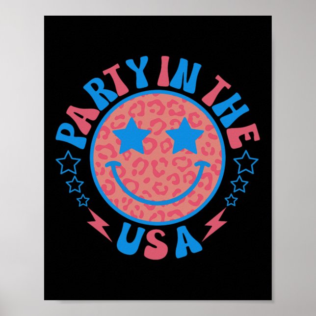 Party i USA den 4 juli: Långdistansbåtar Tee Poster (Framsidan)