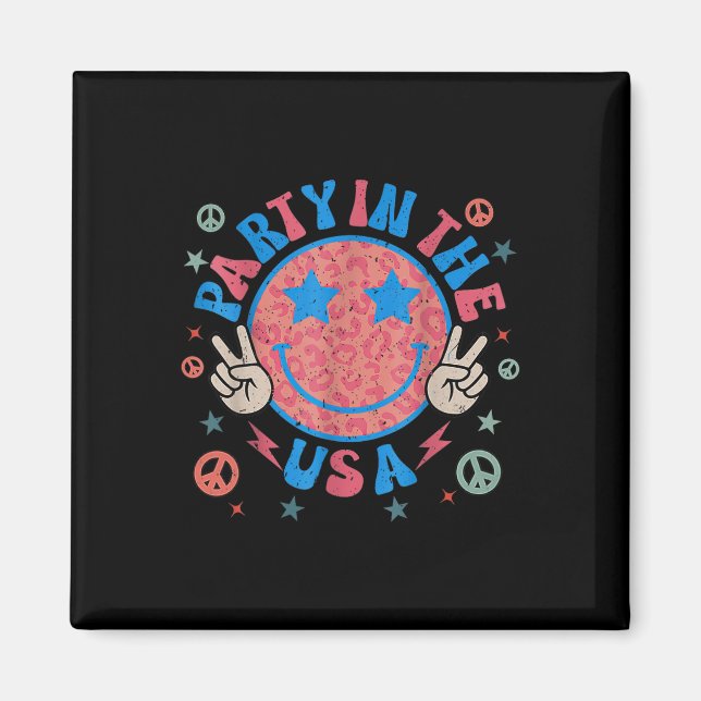Party i USA den 4 juli, preppy Smile Retro Me Magnet (Framsidan)