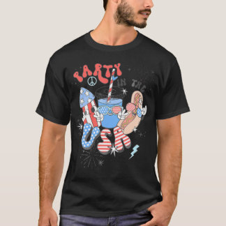 Party i USA flagga, 4:e juli, patriotisk T Shirt