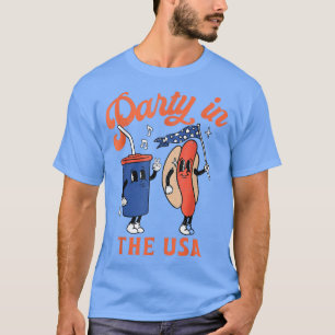 Party i USA Hett Hund älskare USA Usa Funny 4th of T Shirt