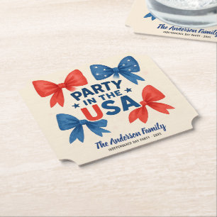 Party i USA Patriotic 4:e juli-Anpassningsbarna Underlägg Papper