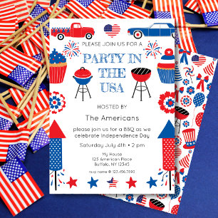 Party i USA:s 4:e juli-BQ-inbjudan Inbjudningar