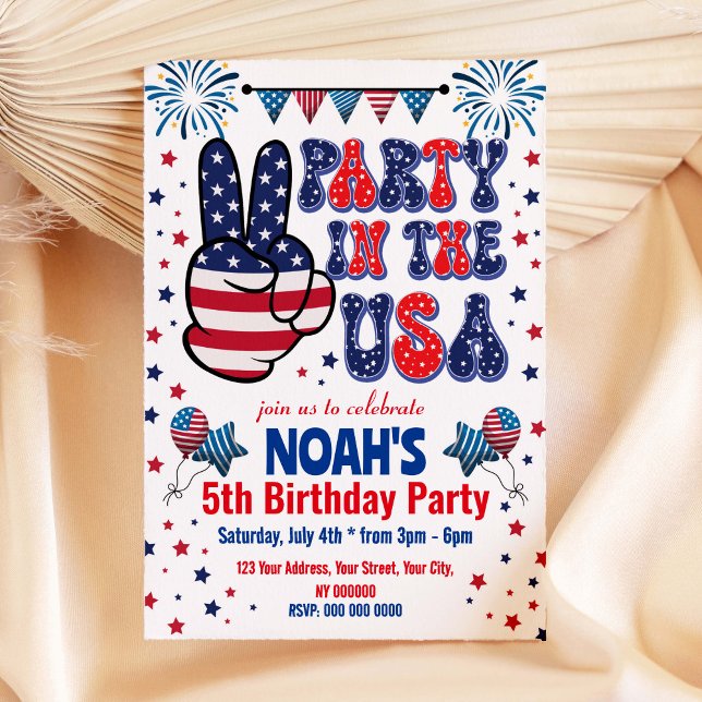 Party i USA:s födelsedag Inbjudningar (Skapare uppladdad)