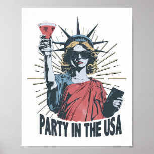 Party i USA:s Frihetsgudinnan 4:e juli Pat Poster