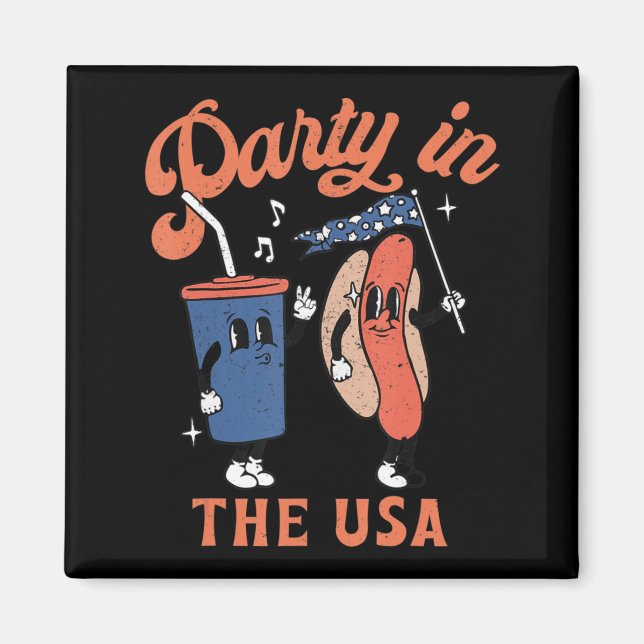 Party i USA:s Hett Hund USA:s Roligt Kärlek 44 J Magnet (Framsidan)