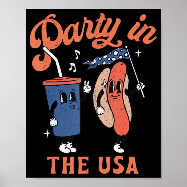 Party i USA:s Hett Hund USA:s Roligt Kärlek 44 J Poster (Framsidan)