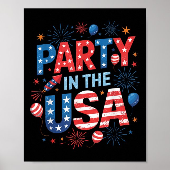 Party i USA:s självständighet den 4 juli Poster (Framsidan)