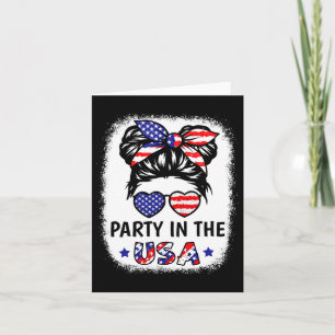 Party i USA Shirt Girl 4:e juli Amerikanska Flagga Kort