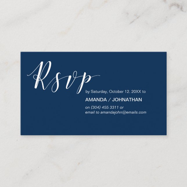 Party Inbjudan OSA, Modern Elegant Navy Blue (Framsida)