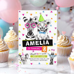 Party, inbjudan till födelsedagar, Kids Safari<br><div class="desc">Ring alla djur från party! Njut av den här färgstarka inbjudan till party-djuret med en lejon, zebra, elefant och giraffe! Det är perfekten till inbjudan gäster till ditt barns födelsedagsfest om djurteman för party. Det är könsneutralt, så det är perfekt för vem som helst. Det här är en roligt, nyare...</div>