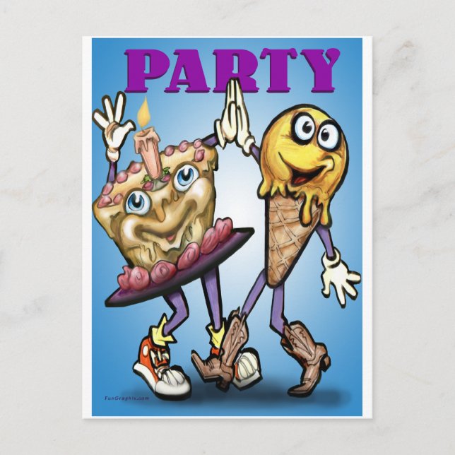 Party Inbjudan Vykort (Framsida)