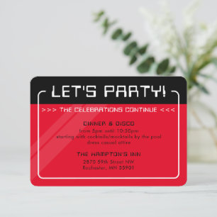 PARTY INFO INSERT modern coola för spelare svart r Inbjudningar