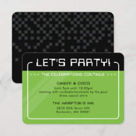 PARTY INFO INSERT modern grönt för spelarsvart Inbjudningar