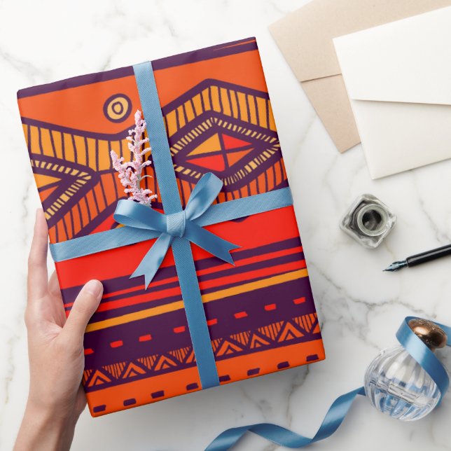 Party inslagning av afrikanska stammen mönster pap presentpapper (Gåvor)