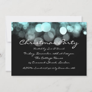 Party Invitation Elegant Blue Shimmering Lights Inbjudningar