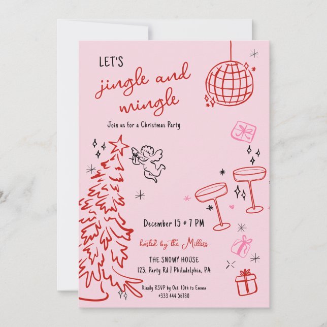 party-jingle och singel hand plockade meddelande (Framsida)