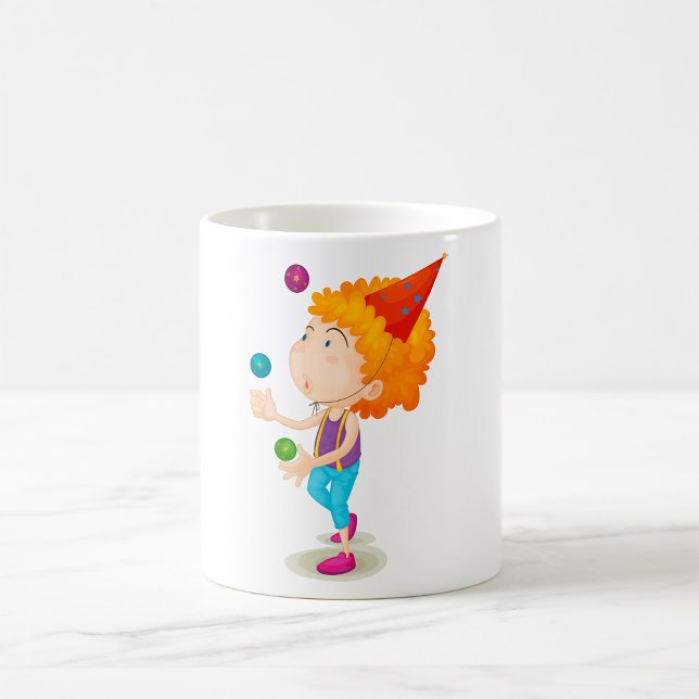 Party Kid Juggling Colorful Bollar Kaffemugg (Skapare uppladdad)
