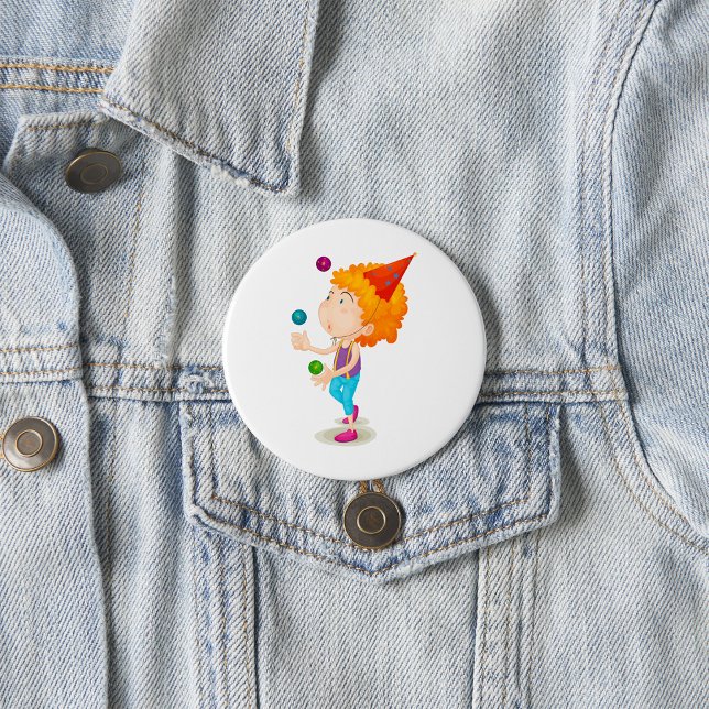 Party Kid Juggling Colorful Bollar Knapp (Skapare uppladdad)